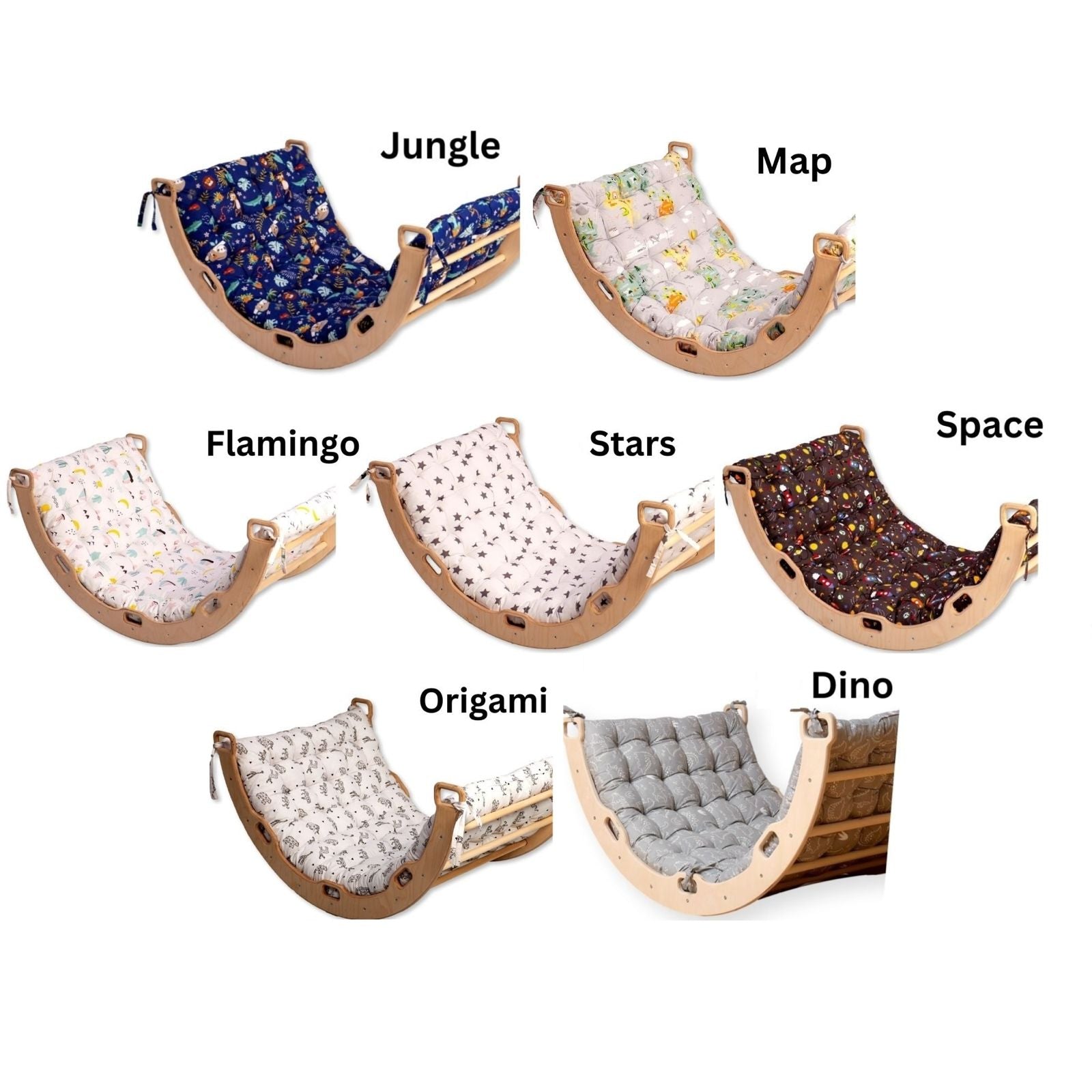 Montessori Climber Set: Arch, Rocker, Ramp, and Pillow Options
